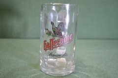 Кружка пивная стеклянная. Пиво Hafferoder, глухарь. Объем 0,2 литра. Германия.