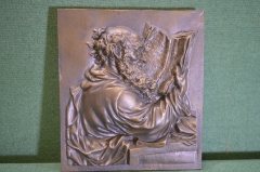 Барельеф, панно настенное "Алхимик". Бронза. Леонард Пош (Posch Leonard ). Литье.