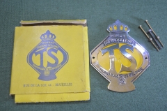 Знак шильд эмблема автомобильная "Touring Club Secours". Авто мото клуб. Металл. Винтаж. Бельгия.