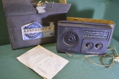 Приемник, радиоприемник "Альпинист - 417". Нерабочий. Коробка, инструкция. 1983 год, СССР.