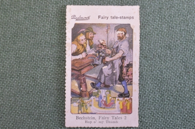 Марка, вкладыш "Мальчик с пальчик". Bechstein Fairy tales 2 stamps, реклама сигарет Piedmont. 1910-е