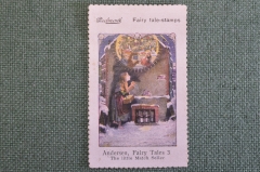 Марка, вкладыш "Маленький продавец спичек" Fairy tales 4 stamps, реклама сигарет Piedmont. 1910-е гг