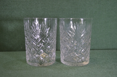 Стаканы (2 шт). Стекло, хрусталь. СССР.