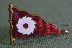 Знак значок флаг с кокарды "Суда и плоты Лесной промышленности". СССР.
