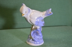 Статуэтка фарфоровая "Синица птица". Фарфор. Гжель. СССР. #1