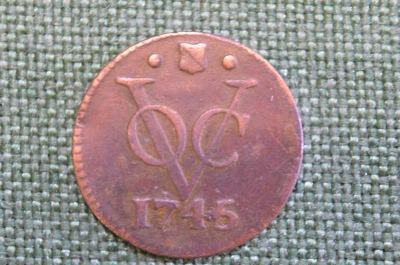 Монета 1 дьют дуит дьюит 1745 года. Нидерландская Ост Индия. Утрехт.