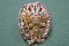Знак нагрудный "ИТУ, Императорское Техническое Училище". Серебро 84 проба. Российская Империя.