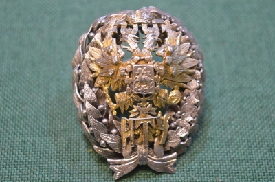 Знак нагрудный "ИТУ, Императорское Техническое Училище". Серебро 84 проба. Российская Империя.