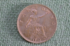 Монета 1 фартинг 1932 года. Великобритания. 