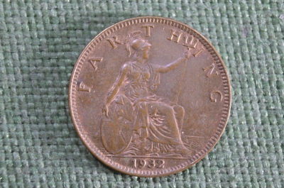 Монета 1 фартинг 1932 года. Великобритания. 
