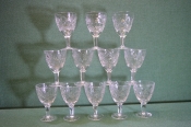 Рюмки из СССР. Стекло, хрусталь. Набор 12 штук.