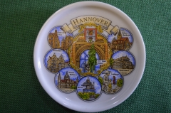 Блюдце, тарелочка фарфоровая "Ганновер, Hannover". Город, достопримечательности. Фарфор. #1
