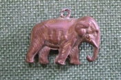 Кулон старинный. Слон, слоненок. Металл.