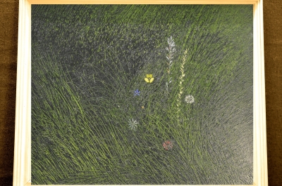 Картина "Цветы в траве". Автор Чмаров Владислав. Оргалит, масло. 2000 г.
