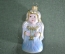 Елочная игрушка из стекла "Ангел, ангелочек". Стекло. Голубая одежда. Клинское объединение "Елочка".