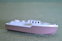 Катер пластиковый, игрушечный катерок. Кораблик. Голубо серый. Пластик, СССР.