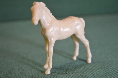Игрушка фигурка "Лошадь конь". Колкий пластик. Клеймо. СССР. #1