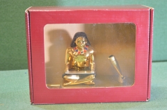 Прибор письменный настольный массивный с ручкой "Фараон". Металл. Коробка. Египет. Начало 2000х.