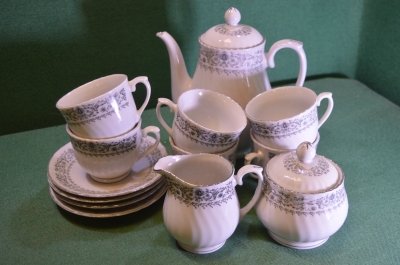 Сервиз чайный кофейный фарфоровый. Узор. Фарфор. Китай. 1970е.