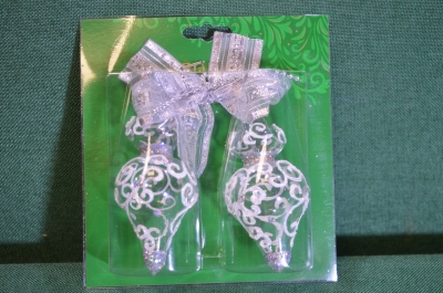 Елочное украшение из стекла "Успех", набор, белый. Стекло. Клинское объединение "Елочка".