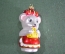 Елочная игрушка из стекла "Фигурка Мышка, мышь с сыром". Стекло. Клин, "Елочка". 