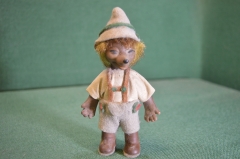 Фигурка "Еж ежик". Резина. Текстиль. ГДР. Германия.