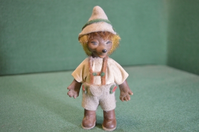 Фигурка "Еж ежик". Резина. Текстиль. ГДР. Германия.