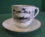 Кофейная пара фарфоровая "Кошки". Е. Бем. Чашка + блюдце. Фарфор. ЛФЗ.