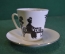 Кофейная пара фарфоровая "Пушкин Встреча". Чашка + блюдце. Фарфор. ЛФЗ.