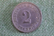 Монета 2 пфеннига 1907 года. Германия. Империя.