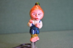 Игрушка елочная, Чиполлино. Стекло, прищепка. СССР.
