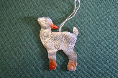 Елочная игрушка "Козлик". Картонаж, фольга. СССР