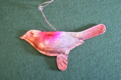 Елочная игрушка "Птица, птичка". Картонаж, фольга. СССР #2