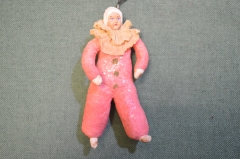 Игрушка елочная ватная "Клоун, арлекин, паяц". Вата. 