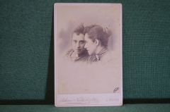 Фотография старинная "Девушка у зеркала, еврейка". Шерер, Набгольц. Москва. 1893 год.