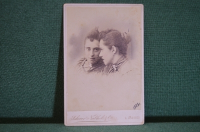 Фотография старинная "Девушка у зеркала, еврейка". Шерер, Набгольц. Москва. 1893 год.