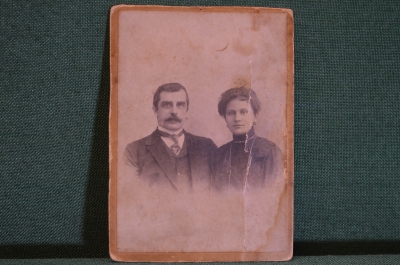 Фотография старинная "Семейная пара". 