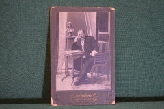 Фотография старинная "Мужчина в задумчивости за столиком". Модерн, Тула.