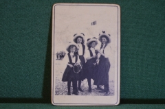 Фотография "Дочери Императора Николая II". Левицкий. Копия на твёрдом паспарту.  #O9