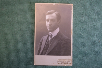 Фотография старинная "Мужчина с ухоженными усами". Rembrandt. Varsovie, Варшава. 