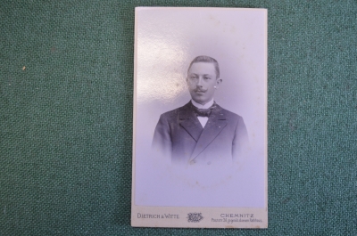 Фотография старинная "Мужчина в костюме". Dietrich & Witte. Chemnitz. 