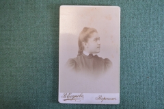 Фотография старинная "Девушка в профиль". Егунова, Воронеж.