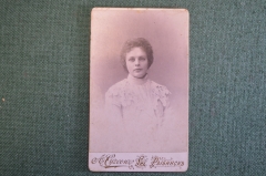 Фотография старинная "Девушка в светлом платье". Сигсон, Рыбинск. 