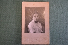 Фотография старинная "Девушка с черной бабочкой".