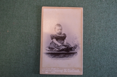 Фотография старинная "Маленькая девочка в платьице". Kremer, Gladbach. 