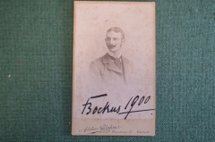 Фотография старинная "Мужчина с необычными усами". Bluhm. Кельн, Koln. 1900 г. #O7