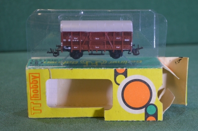 Игрушка Вагон грузовой TT Hobby 1:120. 12мм. В коробке. Железная дорога. ГДР. Германия. #1