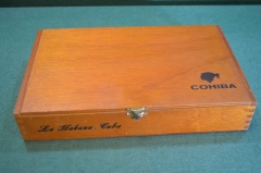 Шкатулка сигарная деревянная, коробка для сигар Cohiba Piramides. Гавана Куба, Habana Cuba. Винтаж.