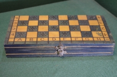 Шкатулка шахматная доска для шахмат. Дерево. Ручная работа. СССР.