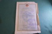 Свидетельство об окончании. Железнодорожная школа №1. Образование. Воронеж. СССР. 1954 год.